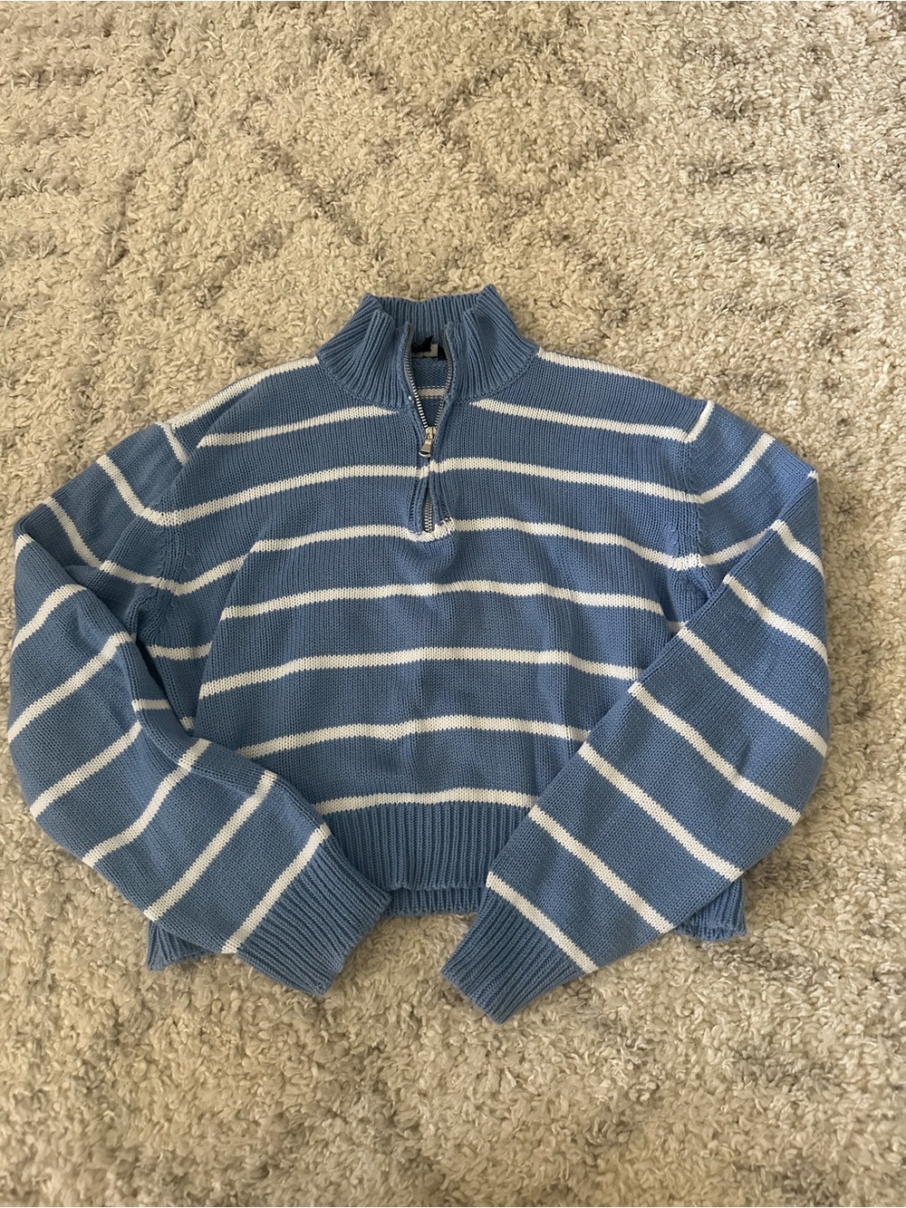 American Eagle Studio Cropped 1/4-Zip Sweater